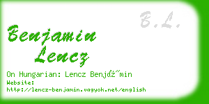 benjamin lencz business card